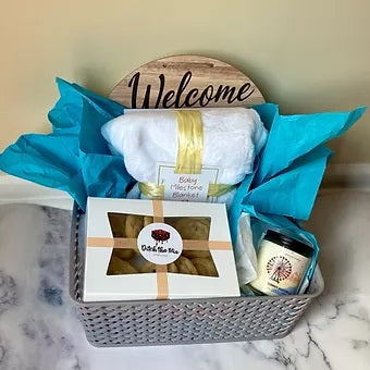 Custom gift basket with brownies welcome home baby Ditch The Mix Columbus, Ohio