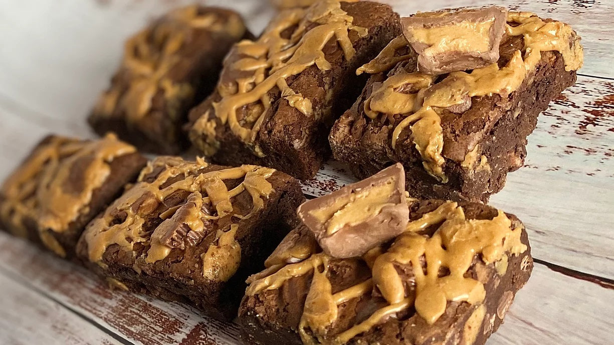 The Buckeye Fan brownie lots of Reese cups Ditch The Mix Columbus Ohio
