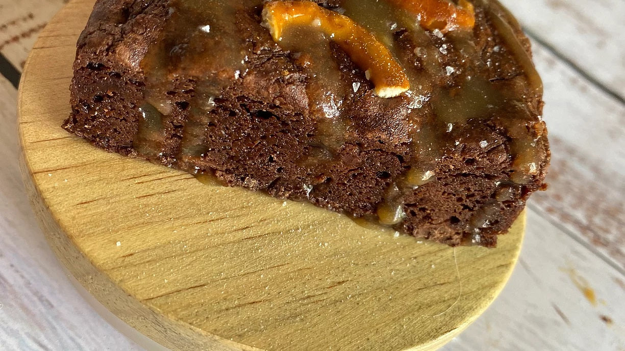 The Hipster brownie close up pretzel and caramel sauce Ditch The Mix Columbus Ohio