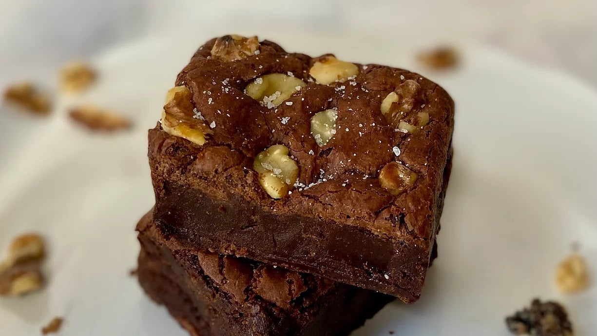 Wall(nut) Flour brownie thick brownie with toasted walnuts Ditch The Mix Columbus Ohio