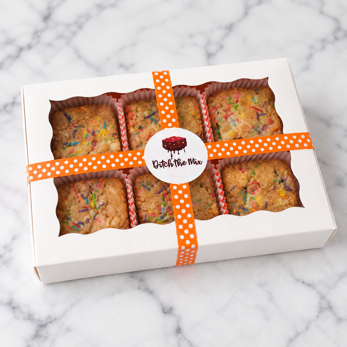 box of confetti blondies, funfetti blondies to celebrate anything Columbus, OH