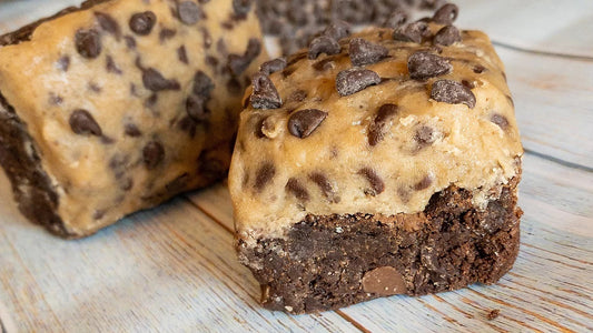 Bro Dough brownie, close up of chocolate chip cookie dough--Ditch the Mix